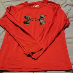 Under Armour Kids Bold Red Long Sleeve Tee